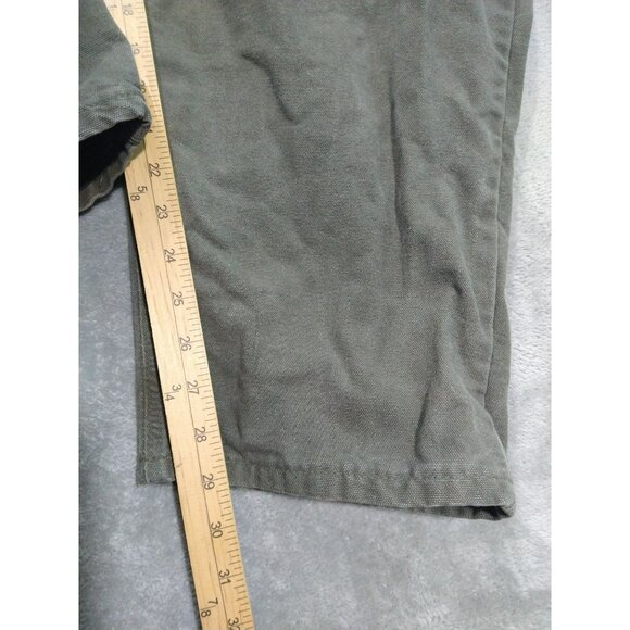 Vintage Carhartt Pants Mens 46x30 Green Dungaree Canvas Duck Tapered Leg USA - Picture 5 of 8